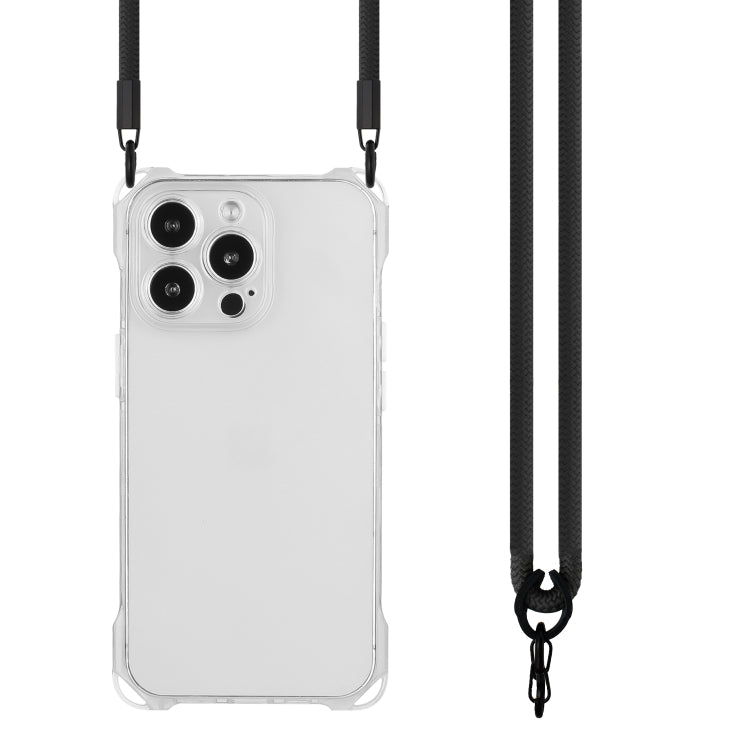 For iPhone 16 Pro Max Four-corner Shockproof TPU Phone Case with Lanyard