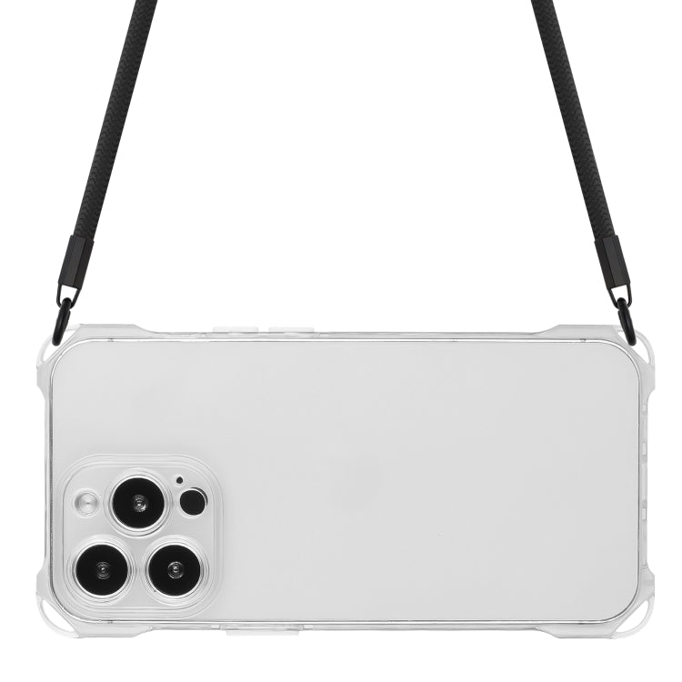 For iPhone 16 Pro Max Four-corner Shockproof TPU Phone Case with Lanyard