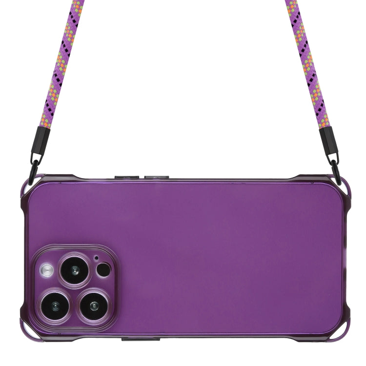For iPhone 16 Pro Four-corner Shockproof TPU Phone Case with Lanyard