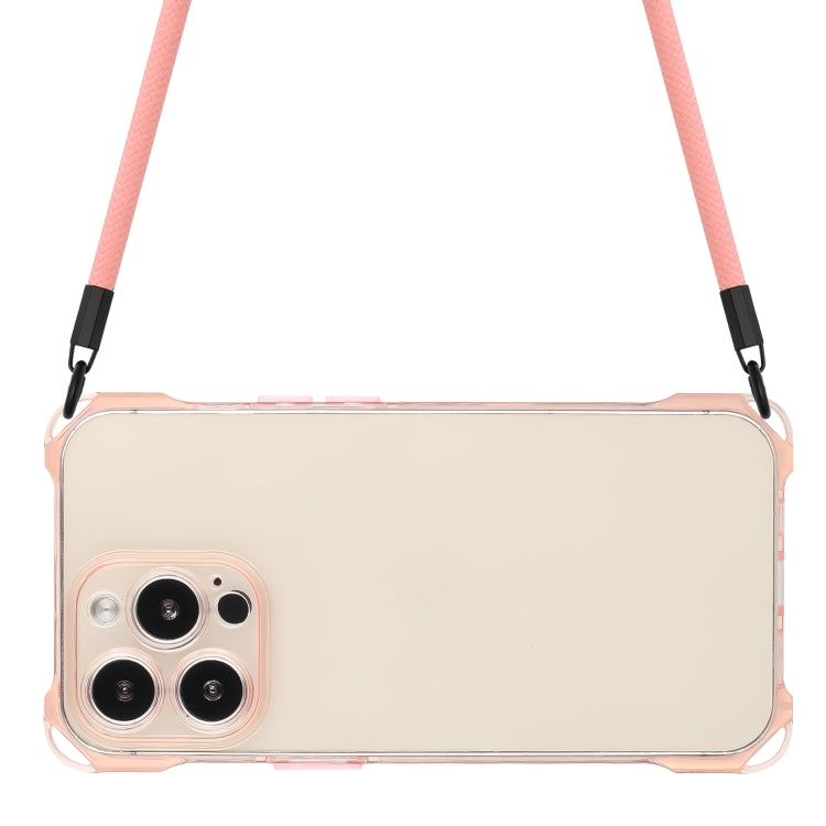 For iPhone 16 Pro Four-corner Shockproof TPU Phone Case with Lanyard