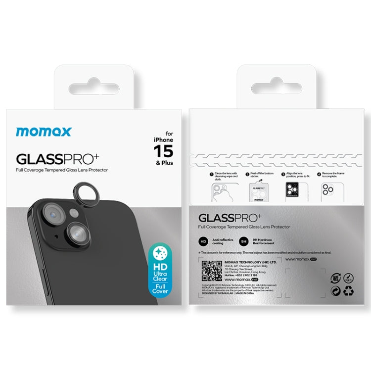For iPhone 15 / 15 Plus MOMAX Eagle Eye Independent Full Cover Phone Lens Glass Film