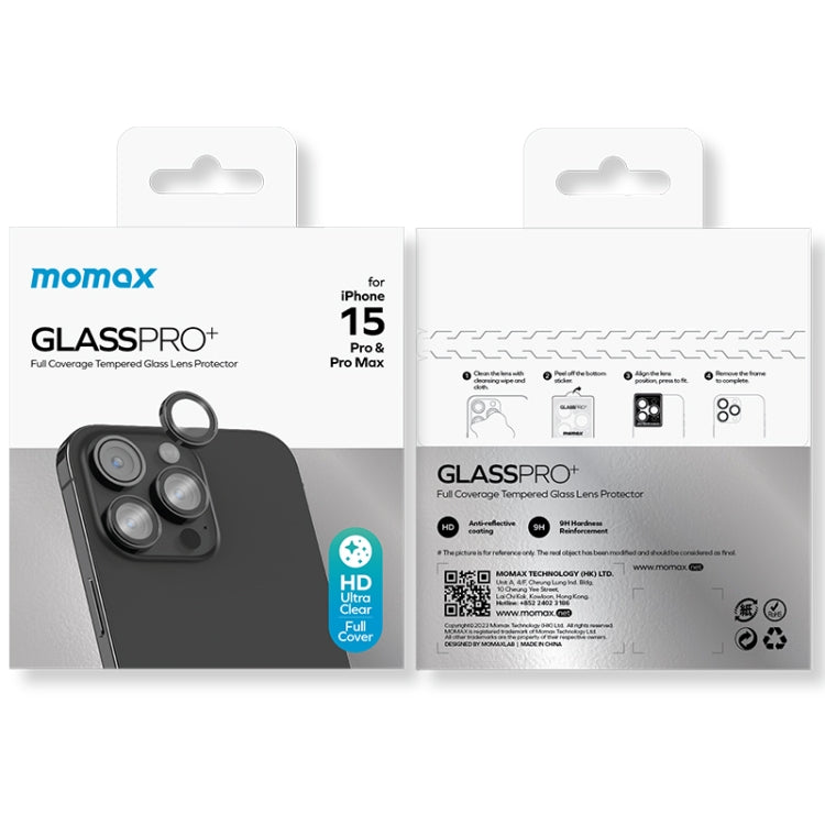 For iPhone 15 Pro / 15 Pro Max MOMAX Eagle Eye Independent Full Cover Phone Lens Glass Film