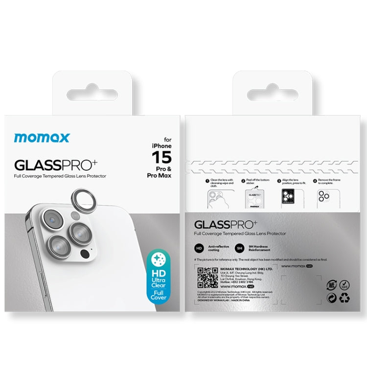 For iPhone 15 Pro / 15 Pro Max MOMAX Eagle Eye Independent Full Cover Phone Lens Glass Film