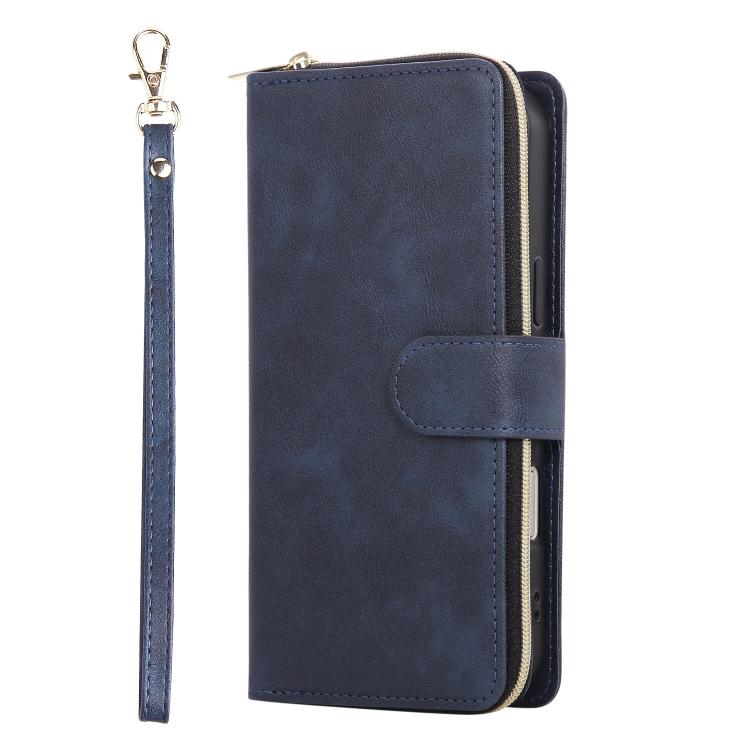 For iPhone 17 Pro Max 9 Card Slots Zipper Wallet Bag Leather Phone Case