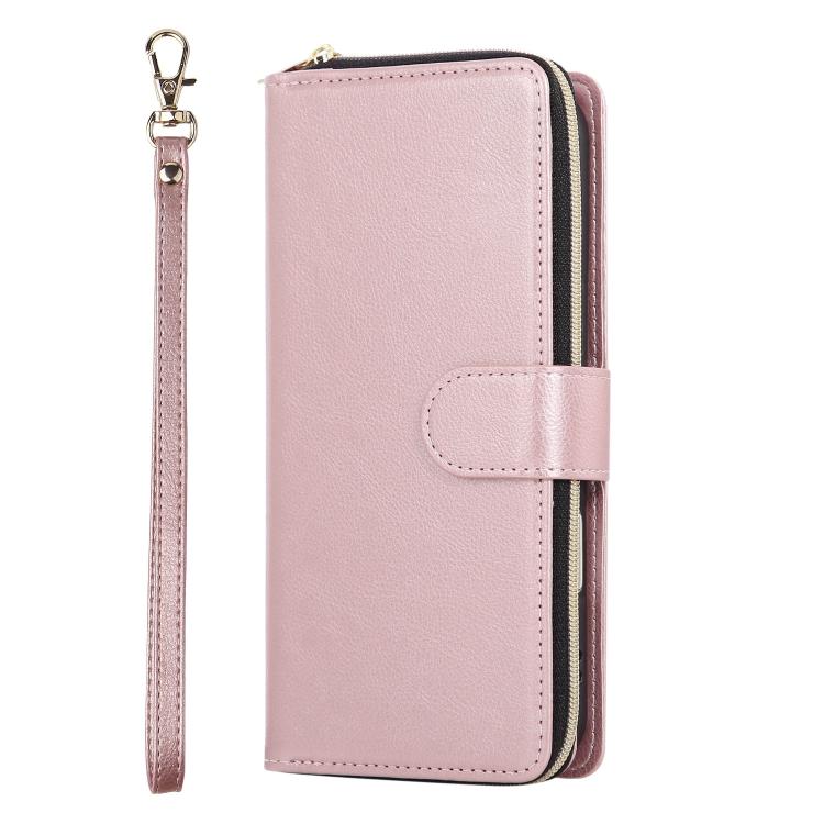 For iPhone 17 Pro Max 9 Card Slots Zipper Wallet Bag Leather Phone Case