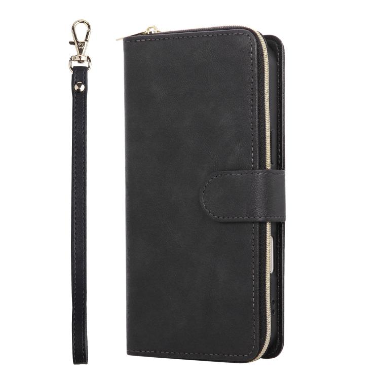For iPhone 17 Pro Max 9 Card Slots Zipper Wallet Bag Leather Phone Case
