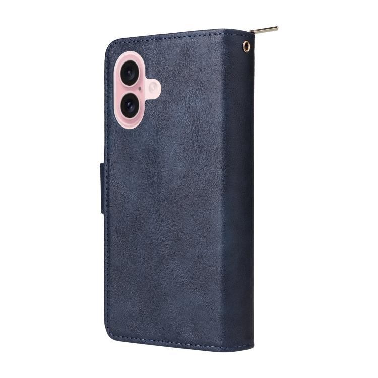 For iPhone 17 9 Card Slots Zipper Wallet Bag Leather Phone Case