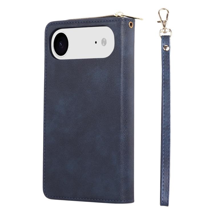For iPhone Air 9 Card Slots Zipper Wallet Bag Leather Phone Case