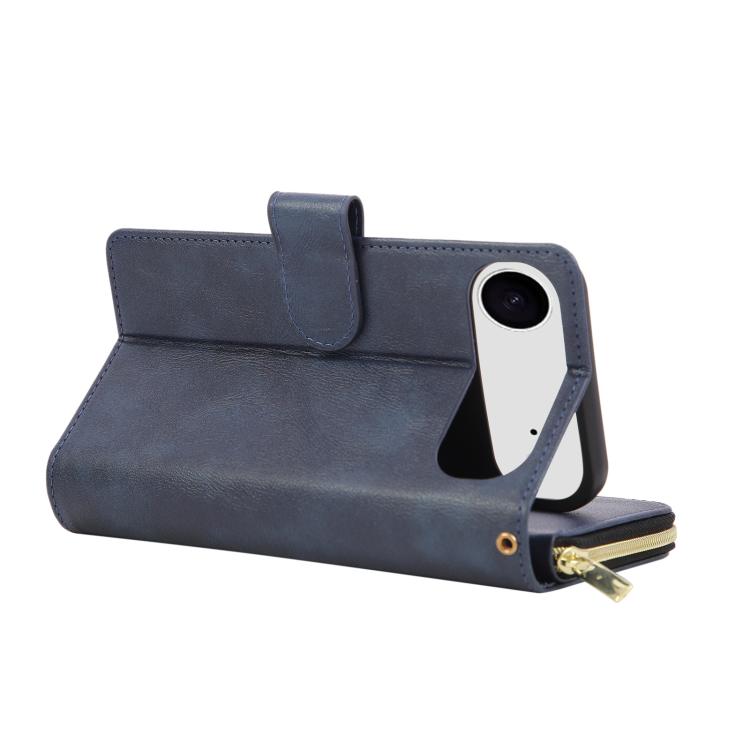 For iPhone Air 9 Card Slots Zipper Wallet Bag Leather Phone Case