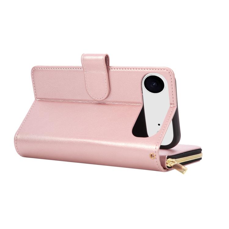 For iPhone Air 9 Card Slots Zipper Wallet Bag Leather Phone Case