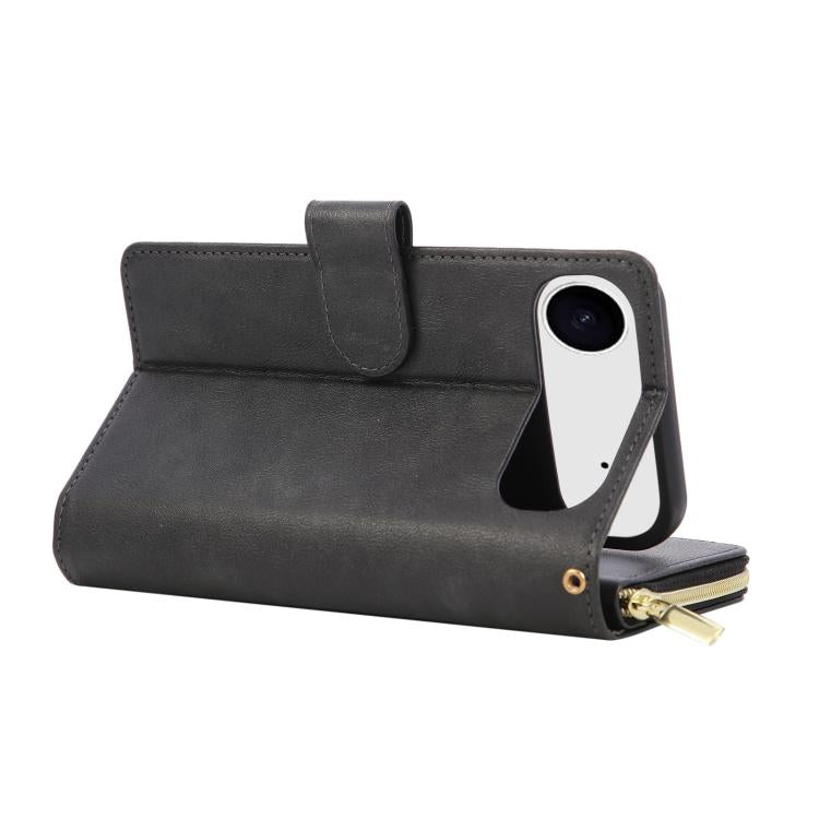 For iPhone Air 9 Card Slots Zipper Wallet Bag Leather Phone Case