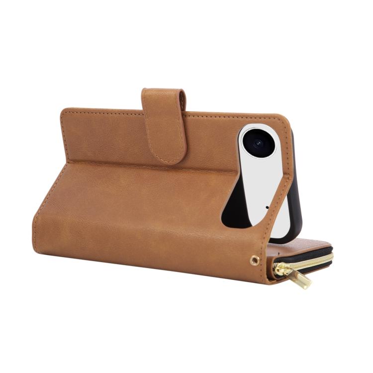 For iPhone Air 9 Card Slots Zipper Wallet Bag Leather Phone Case
