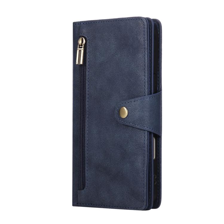 For iPhone 17 Pro Max Rivet Buckle 9 Cards Three Fold Leather Phone Case