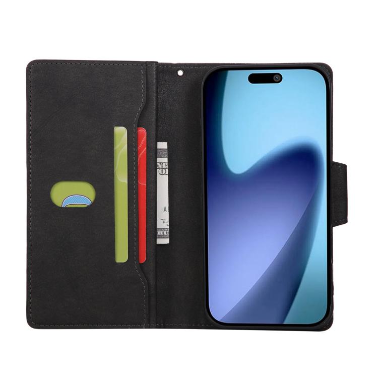 For iPhone 17 Pro Max Rivet Buckle 9 Cards Three Fold Leather Phone Case