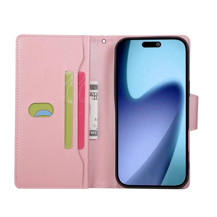 For iPhone 17 Pro Rivet Buckle 9 Cards Three Fold Leather Phone Case