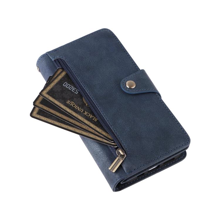 For iPhone 17 Rivet Buckle 9 Cards Three Fold Leather Phone Case