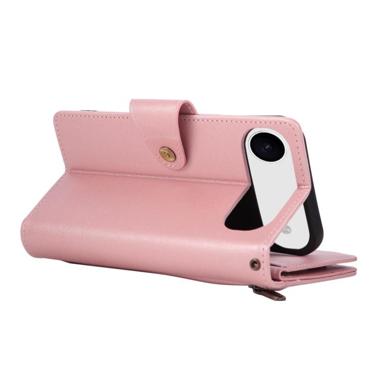 For iPhone Air Rivet Buckle 9 Cards Three Fold Leather Phone Case