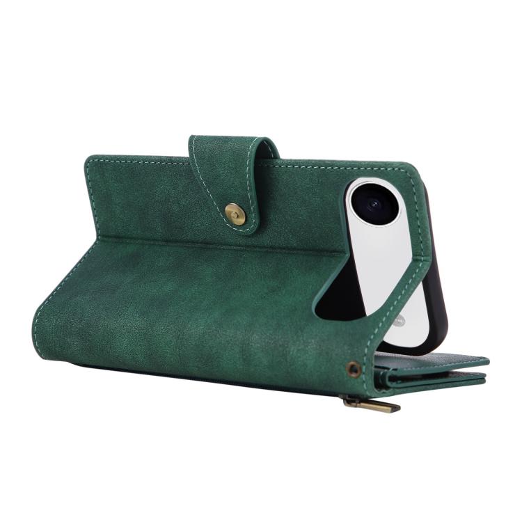 For iPhone Air Rivet Buckle 9 Cards Three Fold Leather Phone Case