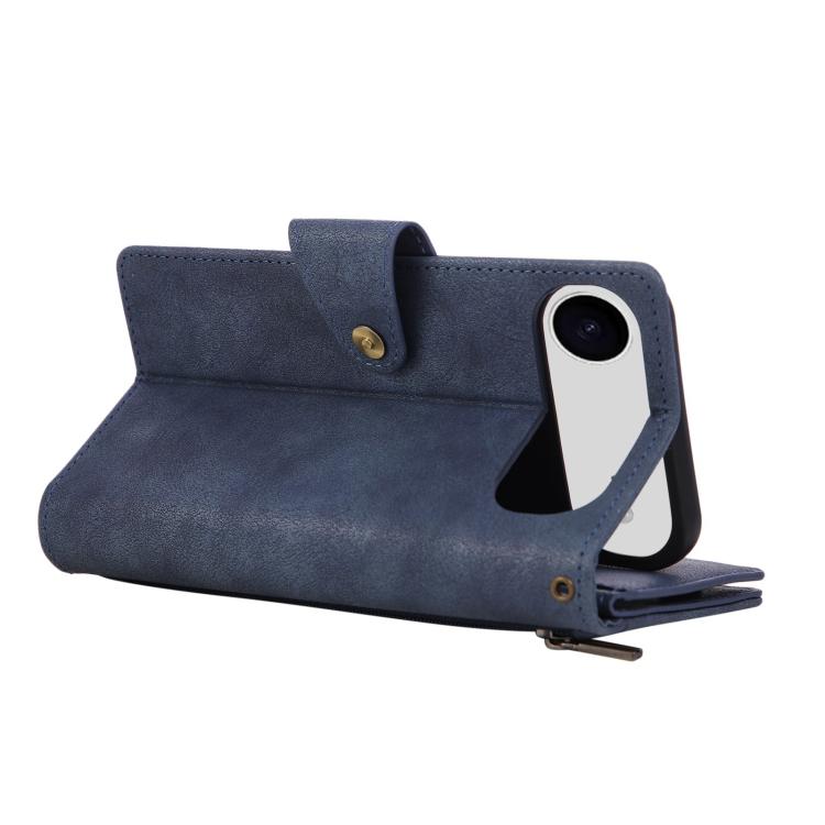 For iPhone Air Rivet Buckle 9 Cards Three Fold Leather Phone Case