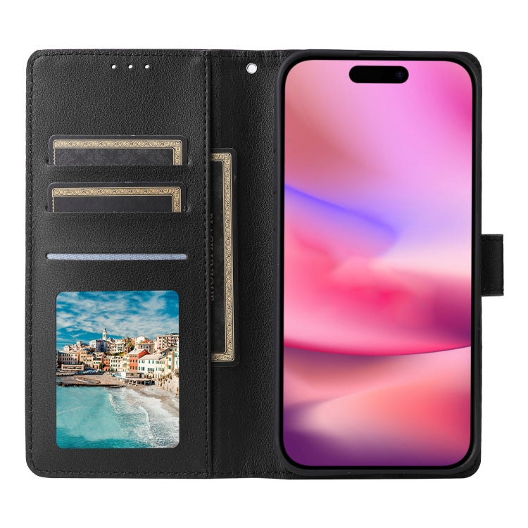For iPhone 16 Plus 3-Card Slots Multifunctional Leather Phone Case