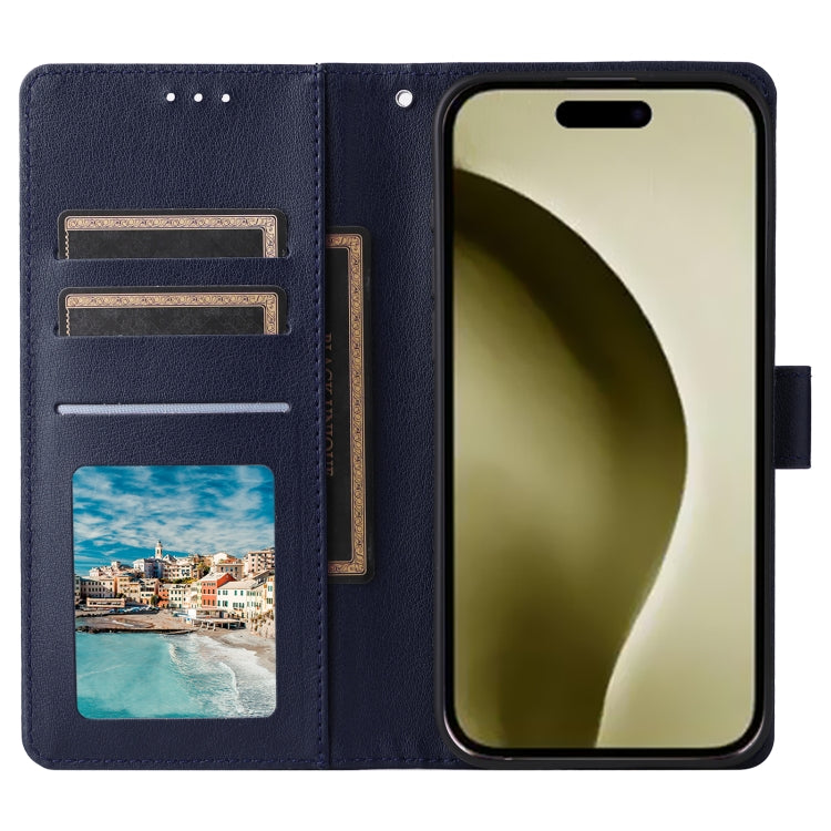 For iPhone 16 Pro 3-Card Slots Multifunctional Leather Phone Case