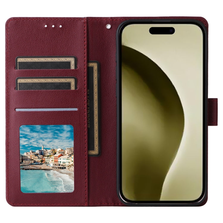 For iPhone 16 Pro 3-Card Slots Multifunctional Leather Phone Case