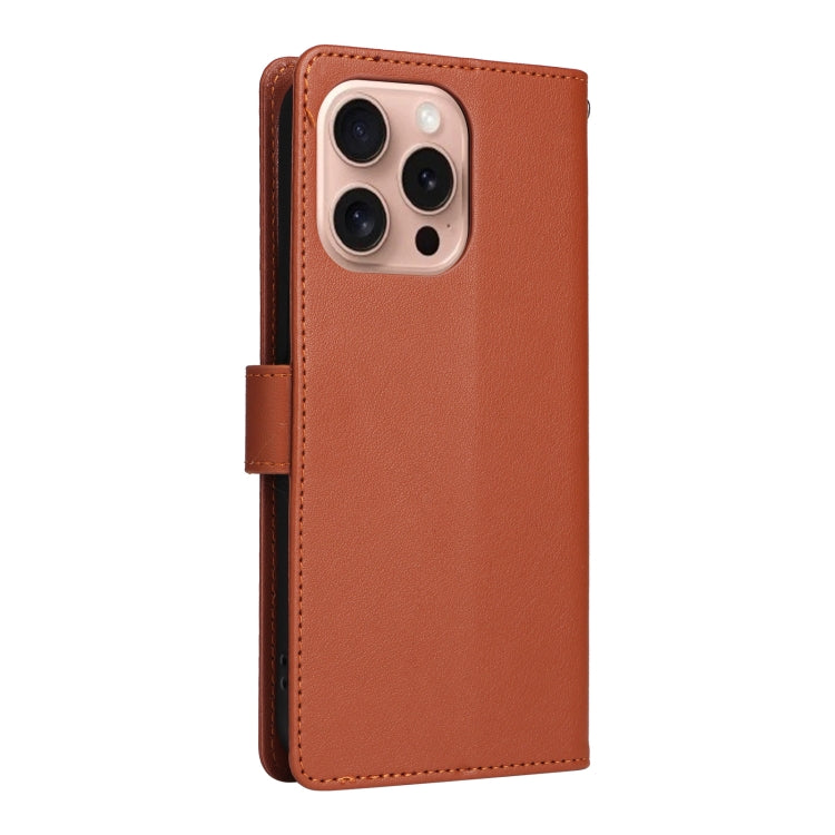 For iPhone 16 Pro Max 3-Card Slots Multifunctional Leather Phone Case