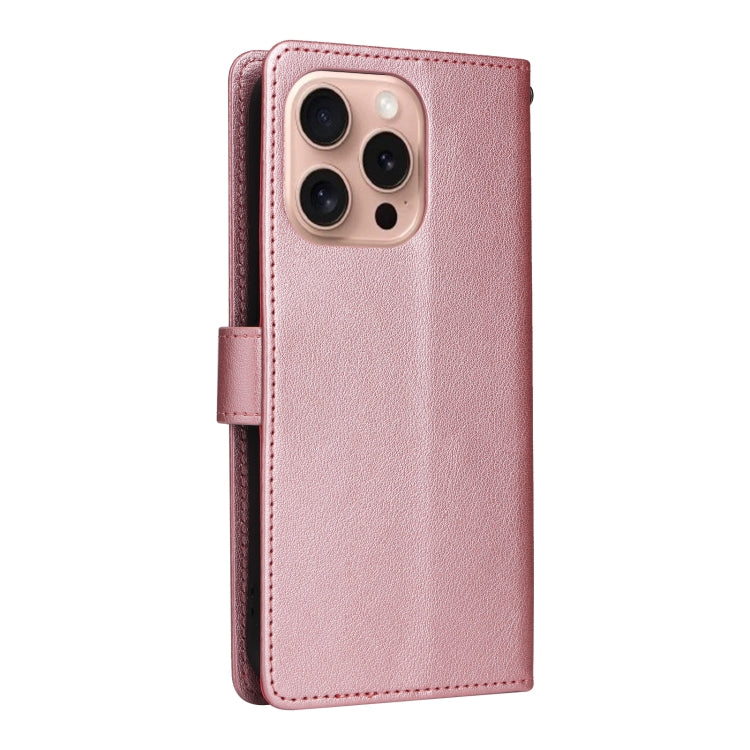 For iPhone 16 Pro Max 3-Card Slots Multifunctional Leather Phone Case