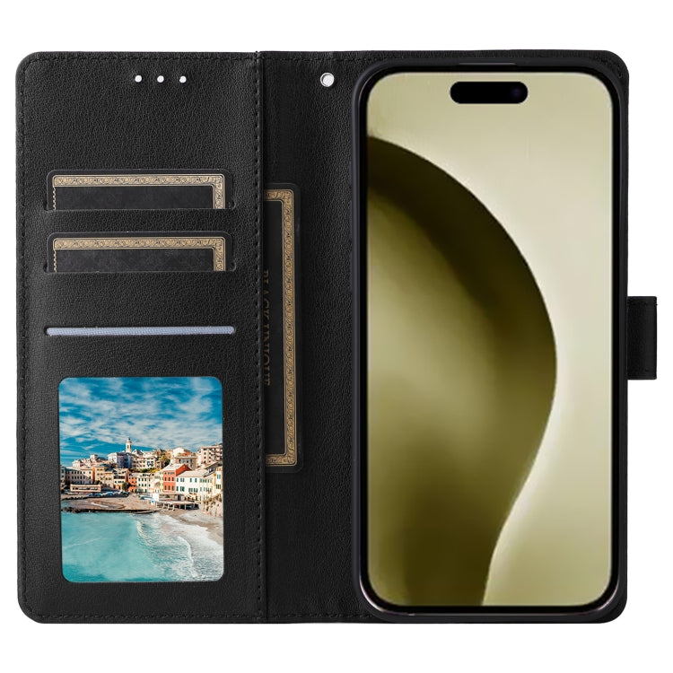 For iPhone 16 Pro Max 3-Card Slots Multifunctional Leather Phone Case