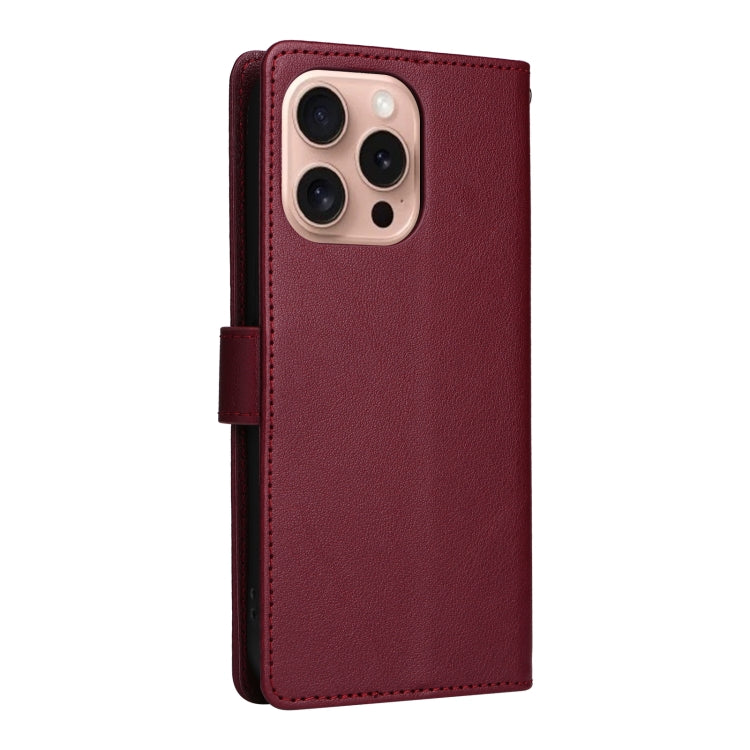 For iPhone 16 Pro Max 3-Card Slots Multifunctional Leather Phone Case