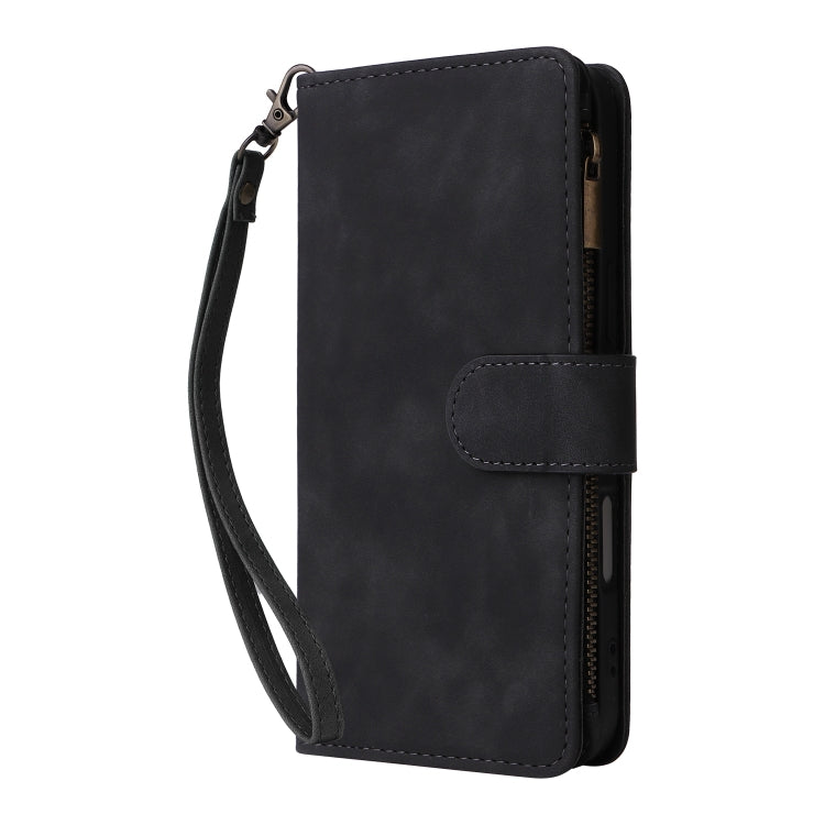 For iPhone 16 Crossbody Multi-card Slot Wallet Zipper Leather Phone Case