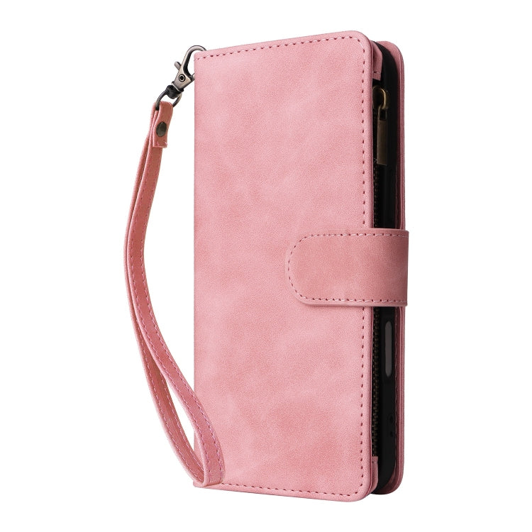 For iPhone 16 Crossbody Multi-card Slot Wallet Zipper Leather Phone Case