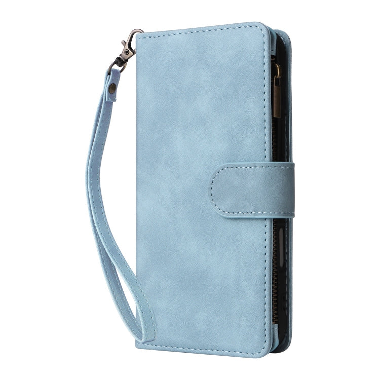 For iPhone 16 Crossbody Multi-card Slot Wallet Zipper Leather Phone Case
