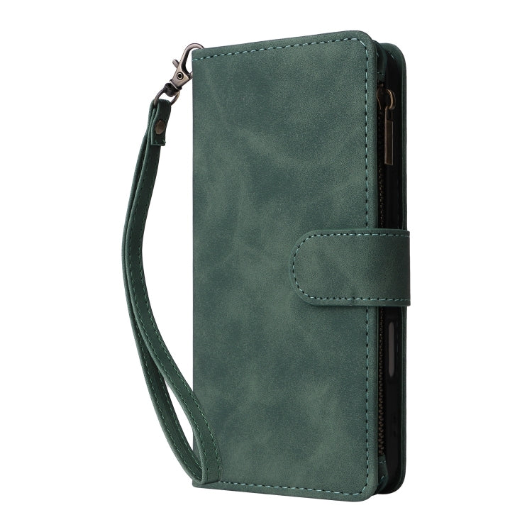 For iPhone 16 Plus Crossbody Multi-card Slot Wallet Zipper Leather Phone Case