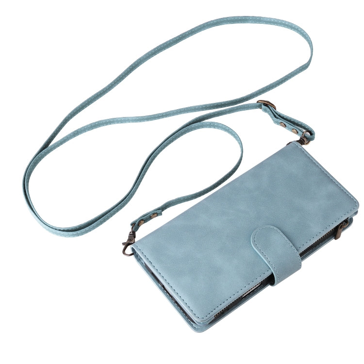 For iPhone 16 Pro Crossbody Multi-card Slot Wallet Zipper Leather Phone Case