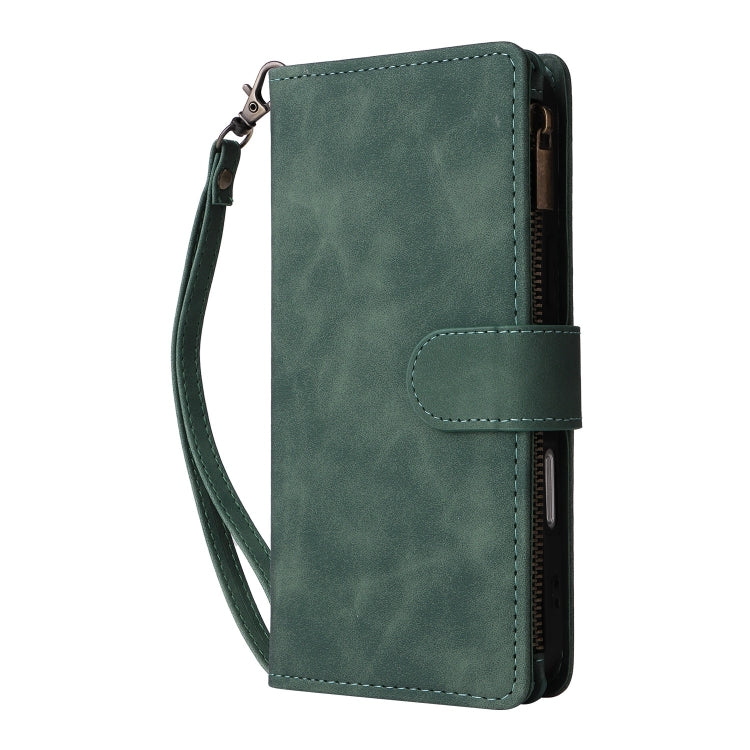For iPhone 16 Pro Crossbody Multi-card Slot Wallet Zipper Leather Phone Case