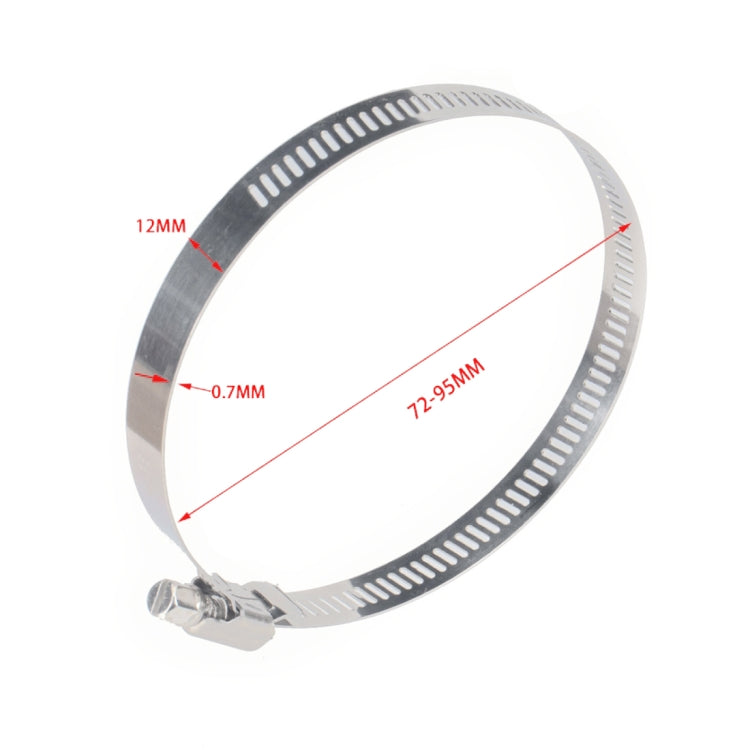 4 PCS Stainless Steel Hose Clamps Pipe Clip Fuel Line Clip, Size: 72-95mm