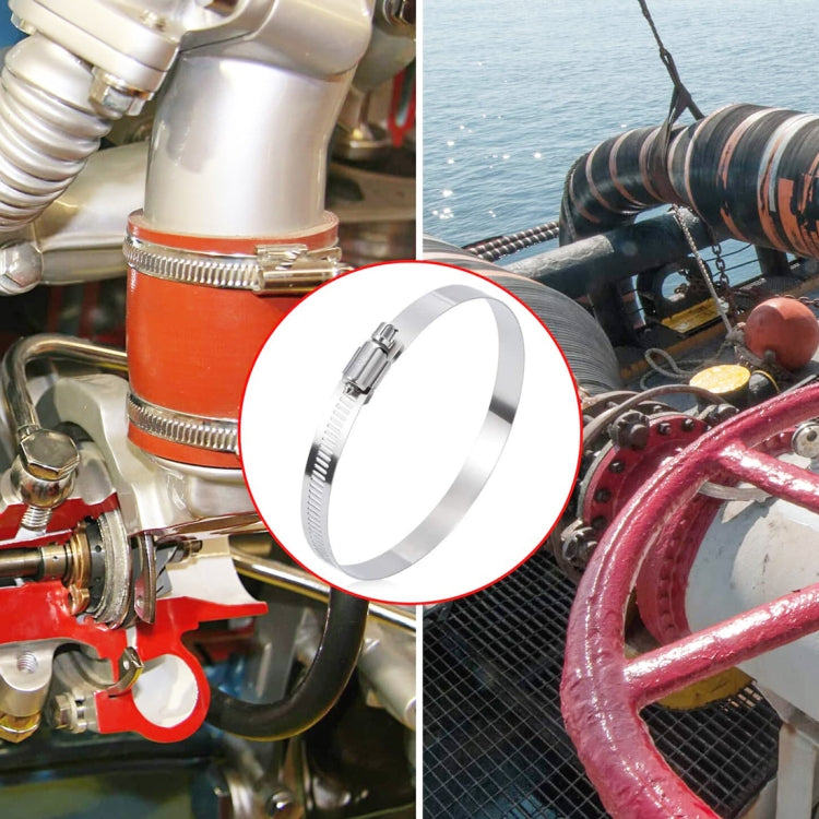 4 PCS Stainless Steel Hose Clamps Pipe Clip Fuel Line Clip, Size: 72-95mm