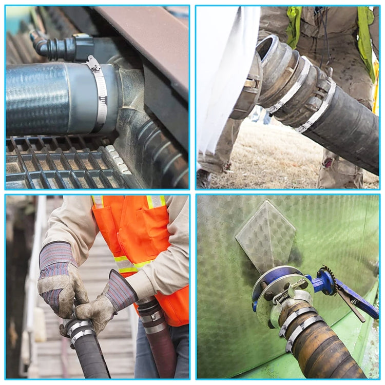 4 PCS Stainless Steel Hose Clamps Pipe Clip Fuel Line Clip, Size: 72-95mm