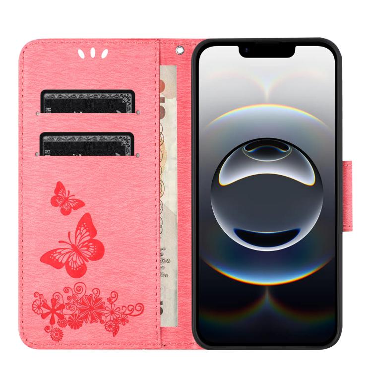 For iPhone 17e / 16e Butterfly Embossed Flip Leather Phone Case