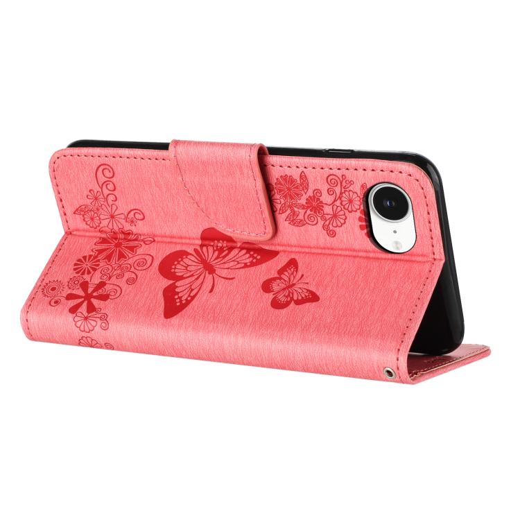 For iPhone 17e / 16e Butterfly Embossed Flip Leather Phone Case