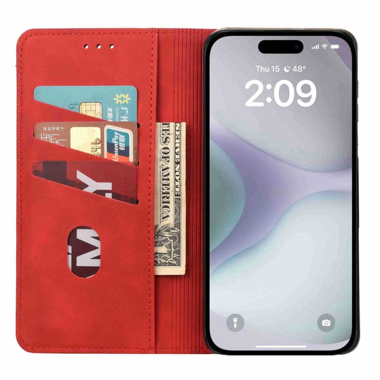 For iPhone 16 Plus Skin Feel Splicing Leather Phone Case