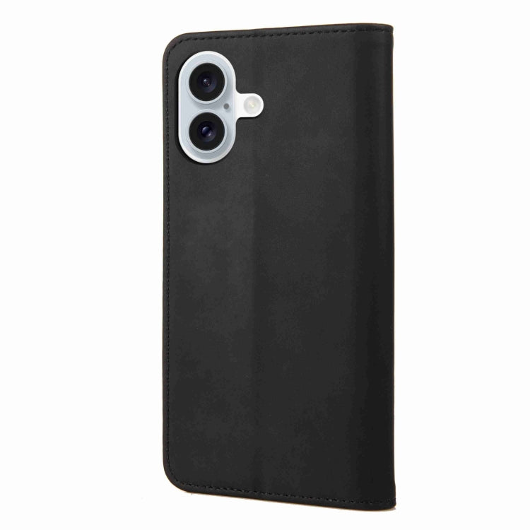 For iPhone 16 Plus Skin Feel Splicing Leather Phone Case