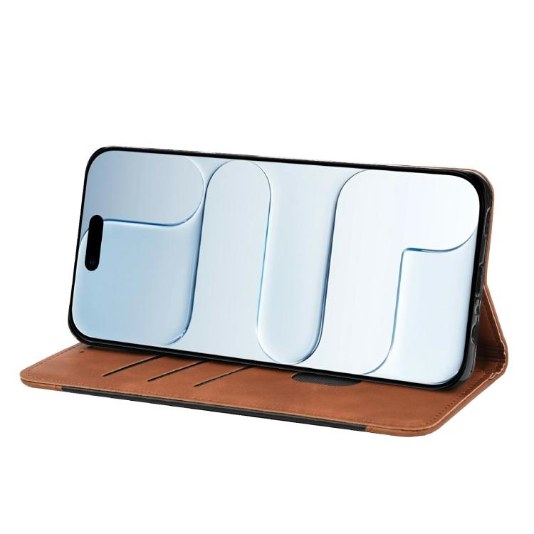 For iPhone Air Skin Feel Splicing Leather Phone Case