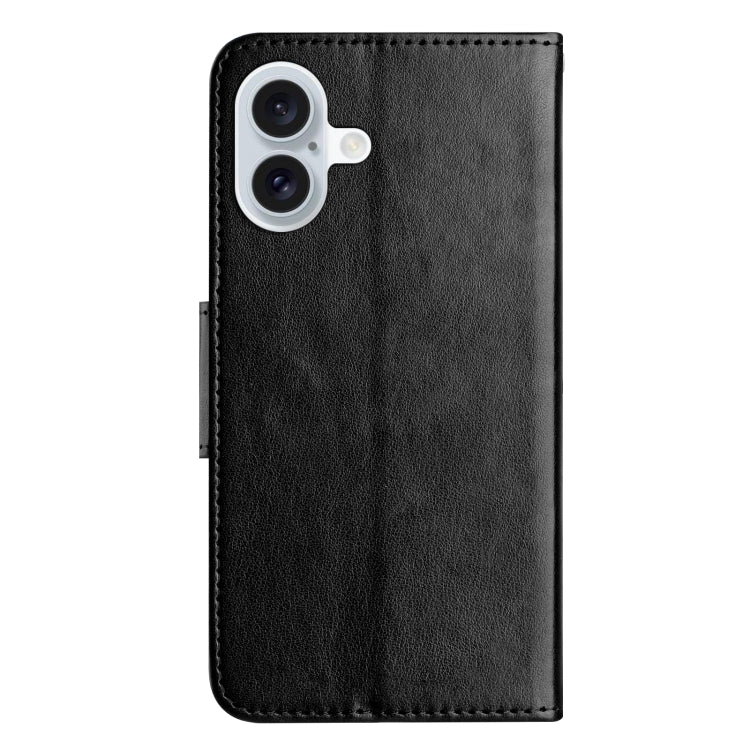 For iPhone 16 Butterfly Flower Pattern Flip Leather Phone Case