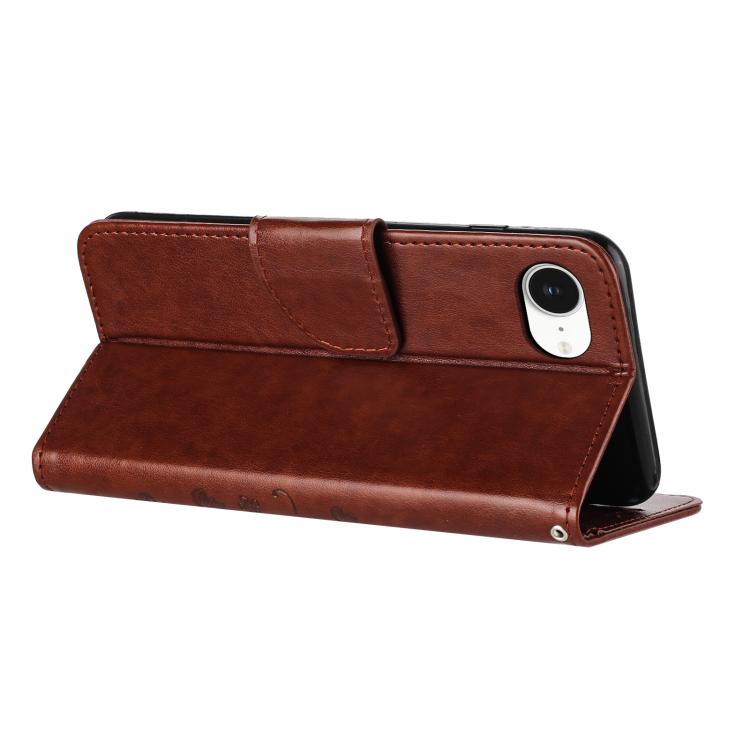 For iPhone 17e / 16e Butterfly Flower Pattern Flip Leather Phone Case