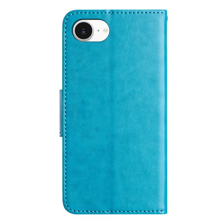 For iPhone 17e / 16e Butterfly Flower Pattern Flip Leather Phone Case