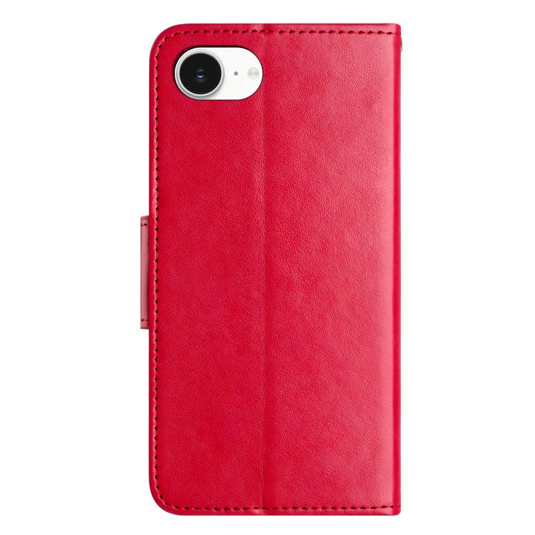 For iPhone 17e / 16e Butterfly Flower Pattern Flip Leather Phone Case