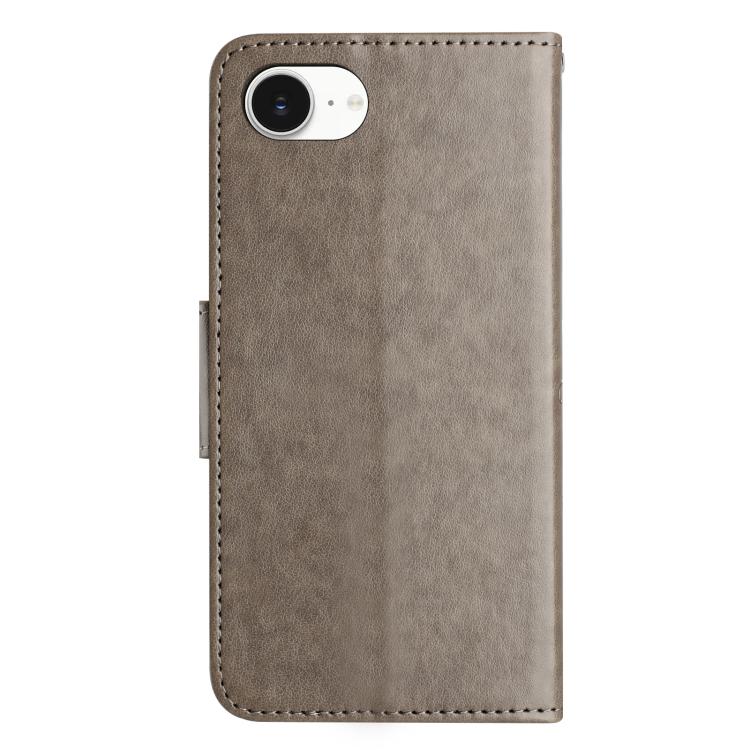For iPhone 17e / 16e Butterfly Flower Pattern Flip Leather Phone Case