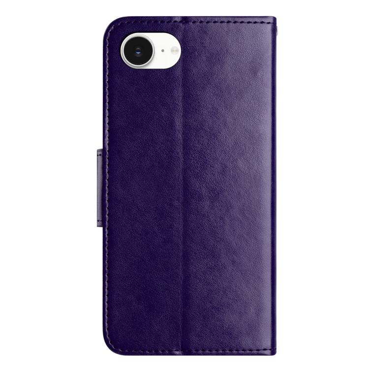 For iPhone 17e / 16e Butterfly Flower Pattern Flip Leather Phone Case